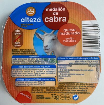 Medallón de cabra front packaging