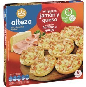 Minipizzas jamón y queso