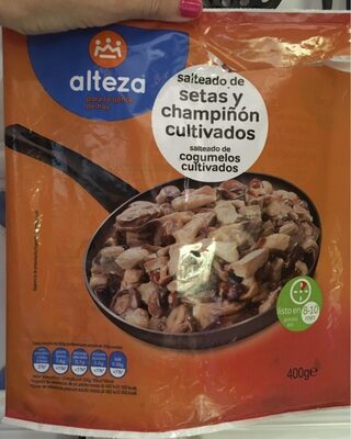 Salteado de setas y champiñón cultivado front packaging
