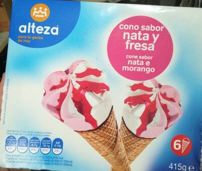 Cornete nata y fresa front packaging