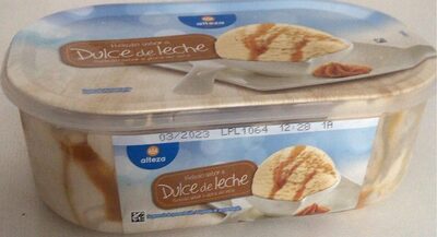 Helado sabor a dulce de leche front packaging