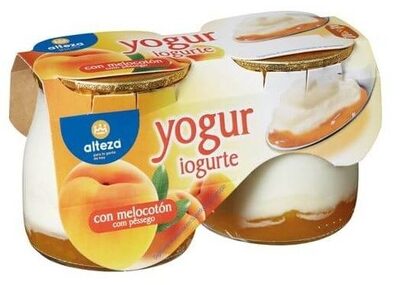 Yogur con melocotón front packaging