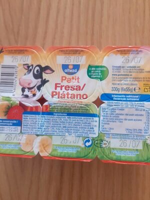 Petit fresa/plátano front packaging