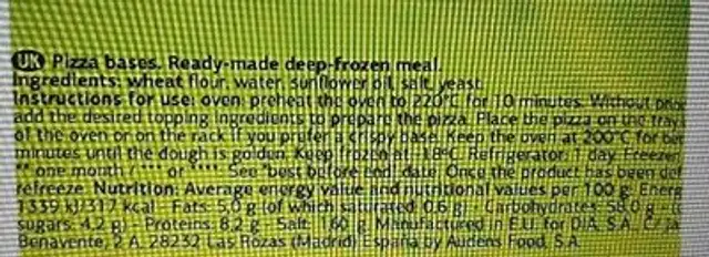 Unknown ingredients label
