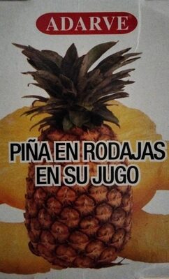 Piña en rodajas en su jugo front packaging