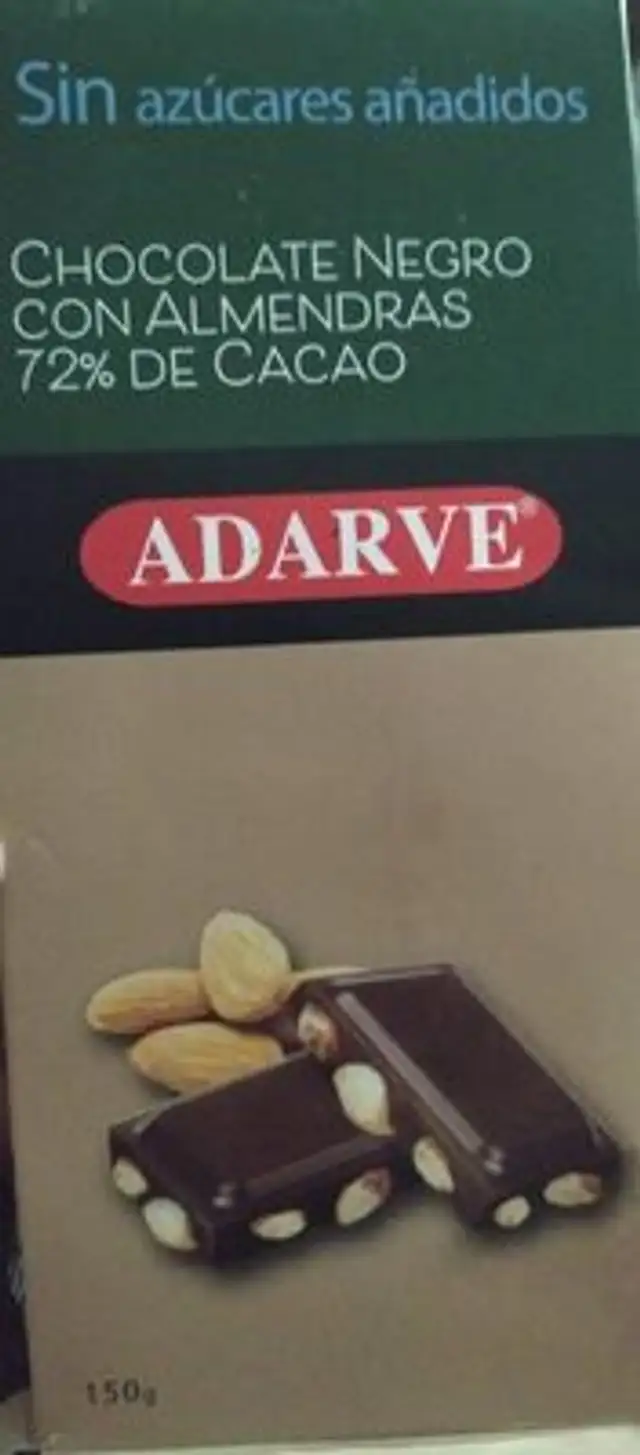 Chocolate negro con almendras 72% de cacao
