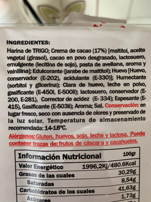 Charlys bollytos ingredients label