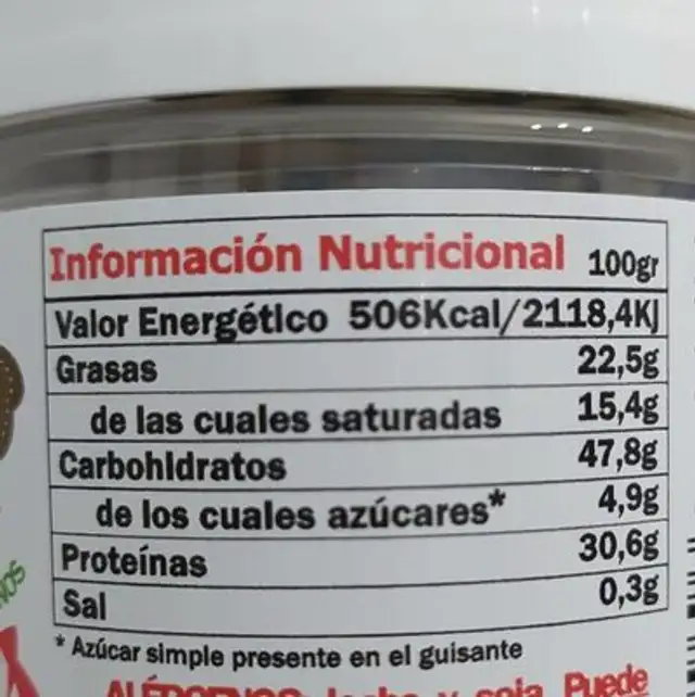 Protein crinchies nutrition facts table