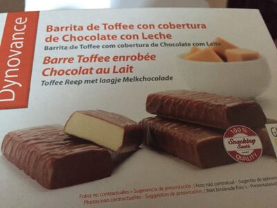 Barre toffee enrobee chocolat au lait