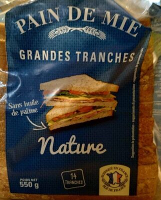 Pain de mie nature grandes tranches