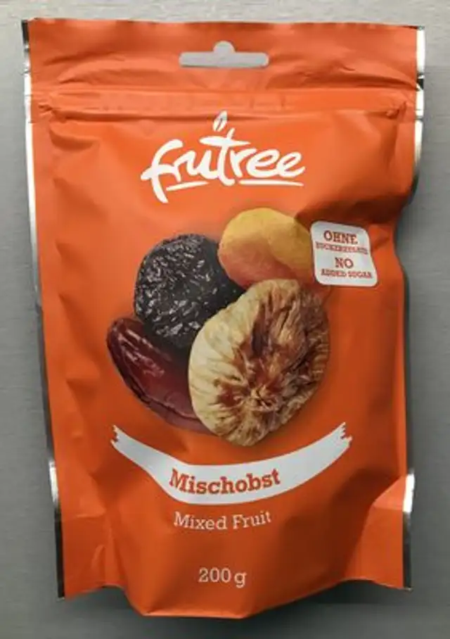 Směs sušeného ovoce front packaging