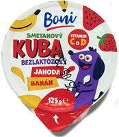 Smetanový Kuba bezlaktozový jahoda banán