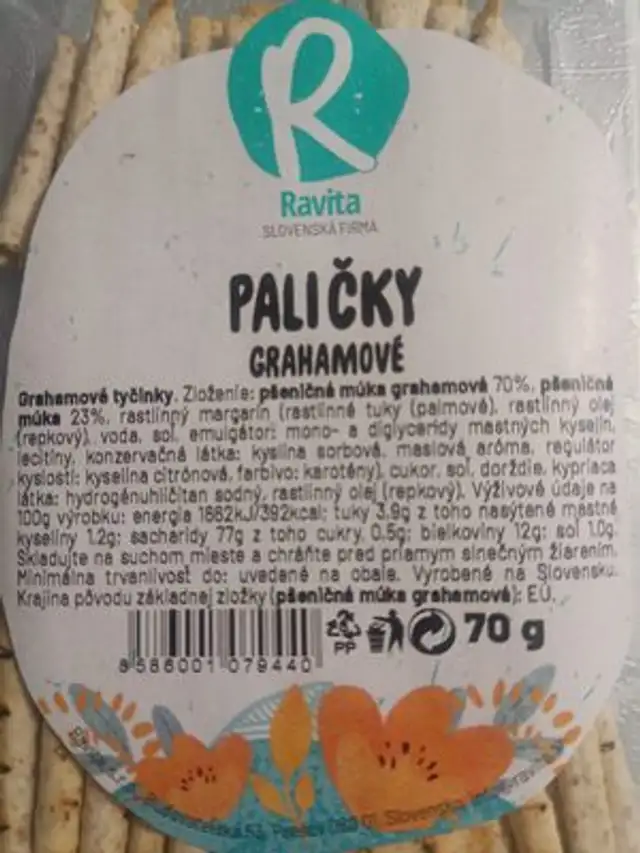 Paličky grahamové front packaging