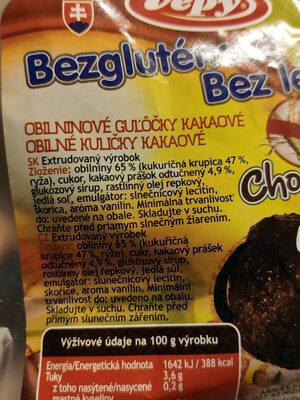Kuličky obilné kakaové bezlepkové