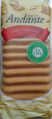 Biszkopty typu Ladyfingers front packaging