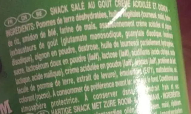 fruit du dragon ingredients label