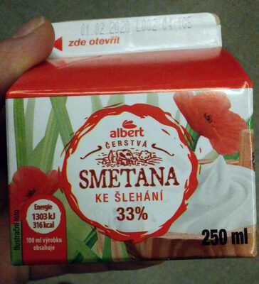 Čerstvá smetana ke šlehání front packaging