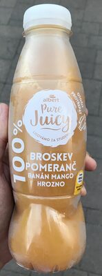 Pure juicy Broskev pomeranč banán mango hrozno