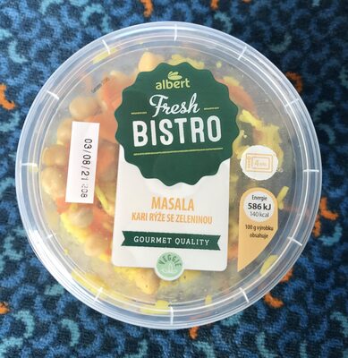 Masala kari rýže se zeleninou front packaging