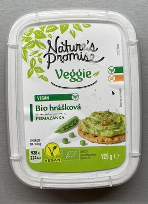 Bio hrášková pomazánka front packaging