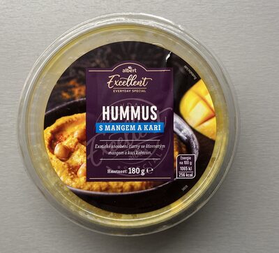 Hummus s mangem a kari