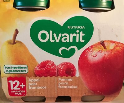 Pomme, poire et framboise