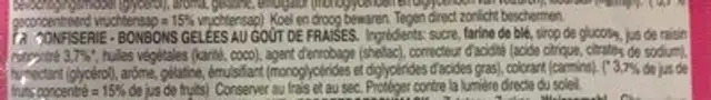 Juicee Gummee ingredients label