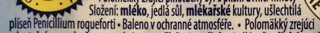 Jihočeská niva ingredients label
