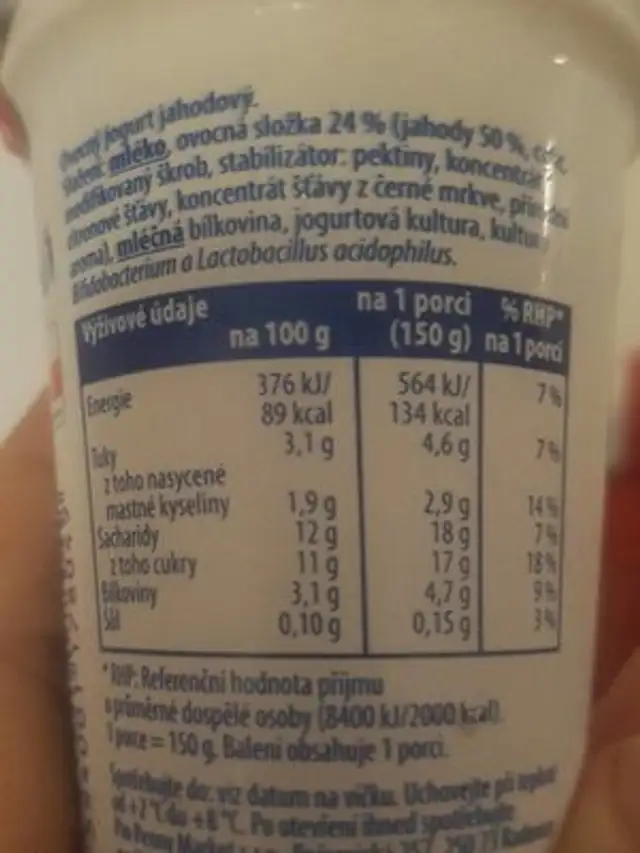 Boni nutrition facts table