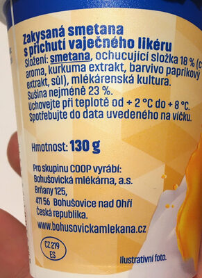 Dobrůtka s příchutí vaječného likéru ingredients label