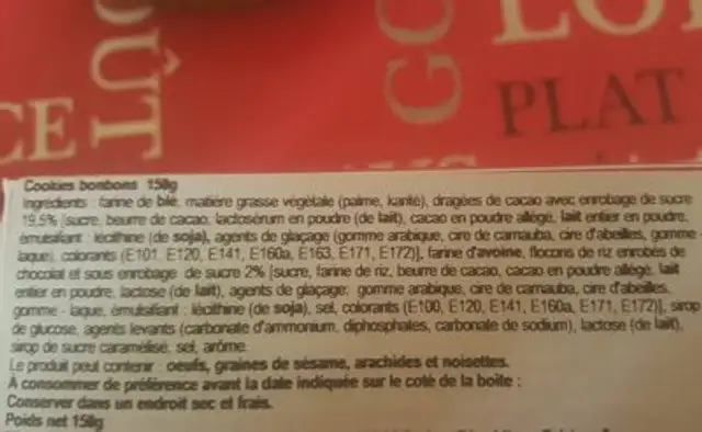 Alpino ingredients label