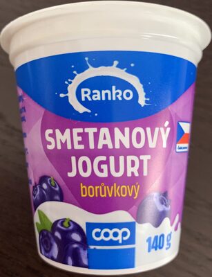 Smetanový jogurt borůvkový front packaging