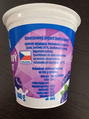 Smetanový jogurt borůvkový ingredients label