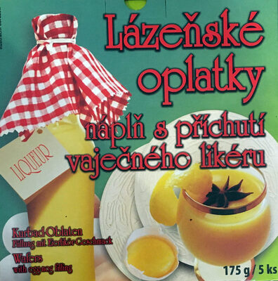 Lázeňské oplatky náplň s příchutí vaječného likéru