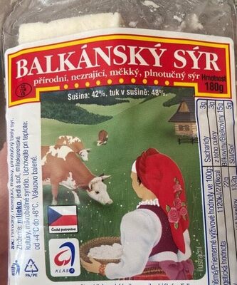 Balkánský sýr front packaging