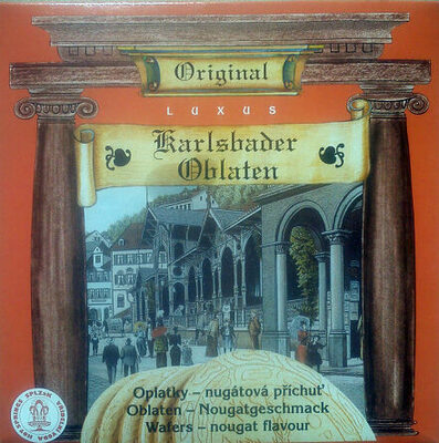 Oplatky - nugátová příchuť front packaging