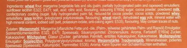 Triangles au nougat ingredients label