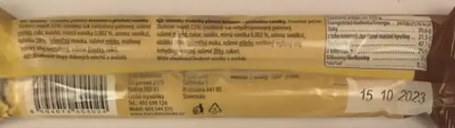 Hořické trubičky plněné krémem s příchutí vanilka ingredients label