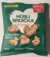 Musli srdíčka křupavá s lískovými oříšky