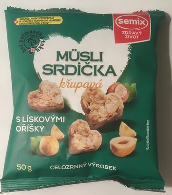 Musli srdíčka křupavá s lískovými oříšky