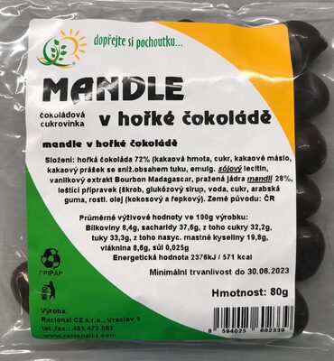 Mandle v hořké čokoládě