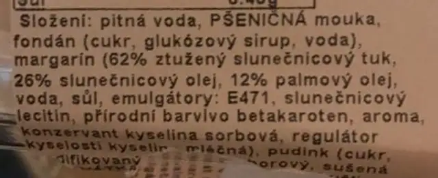 Listovy rez ingredients label