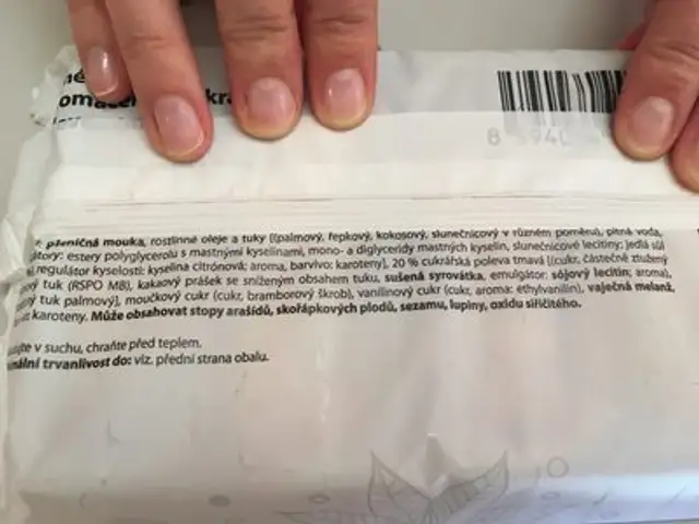 Pekarna a cukrana ingredients label