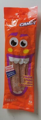 Kwaśne paski o smaku pomarańczowym front packaging