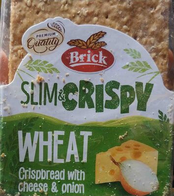 Wheat crispbread with cheese and onion
