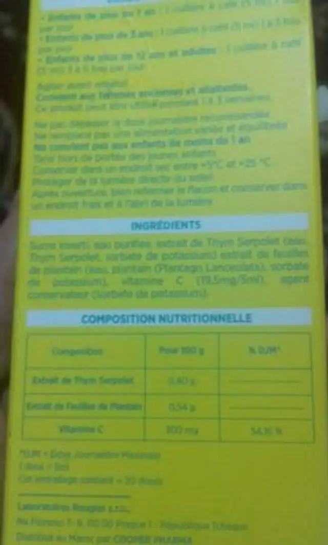 Dr rougier ingredients label