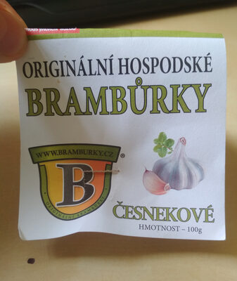 Originální hospodské brambůrky česnekové front packaging