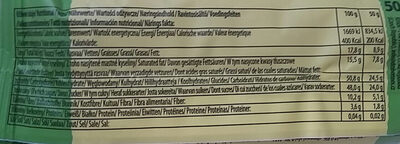 Raw bio energy lemon and coconut nutrition facts table