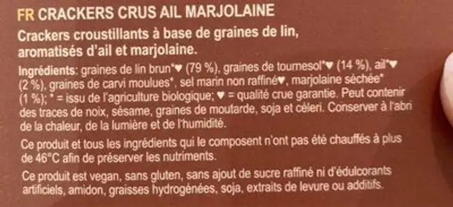 Life crackers ingredients label