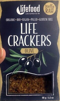 Life crackers Olive front packaging